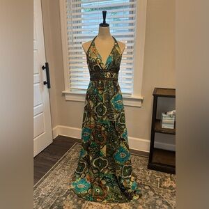 Vintage silk maxi dress, Kay Unger